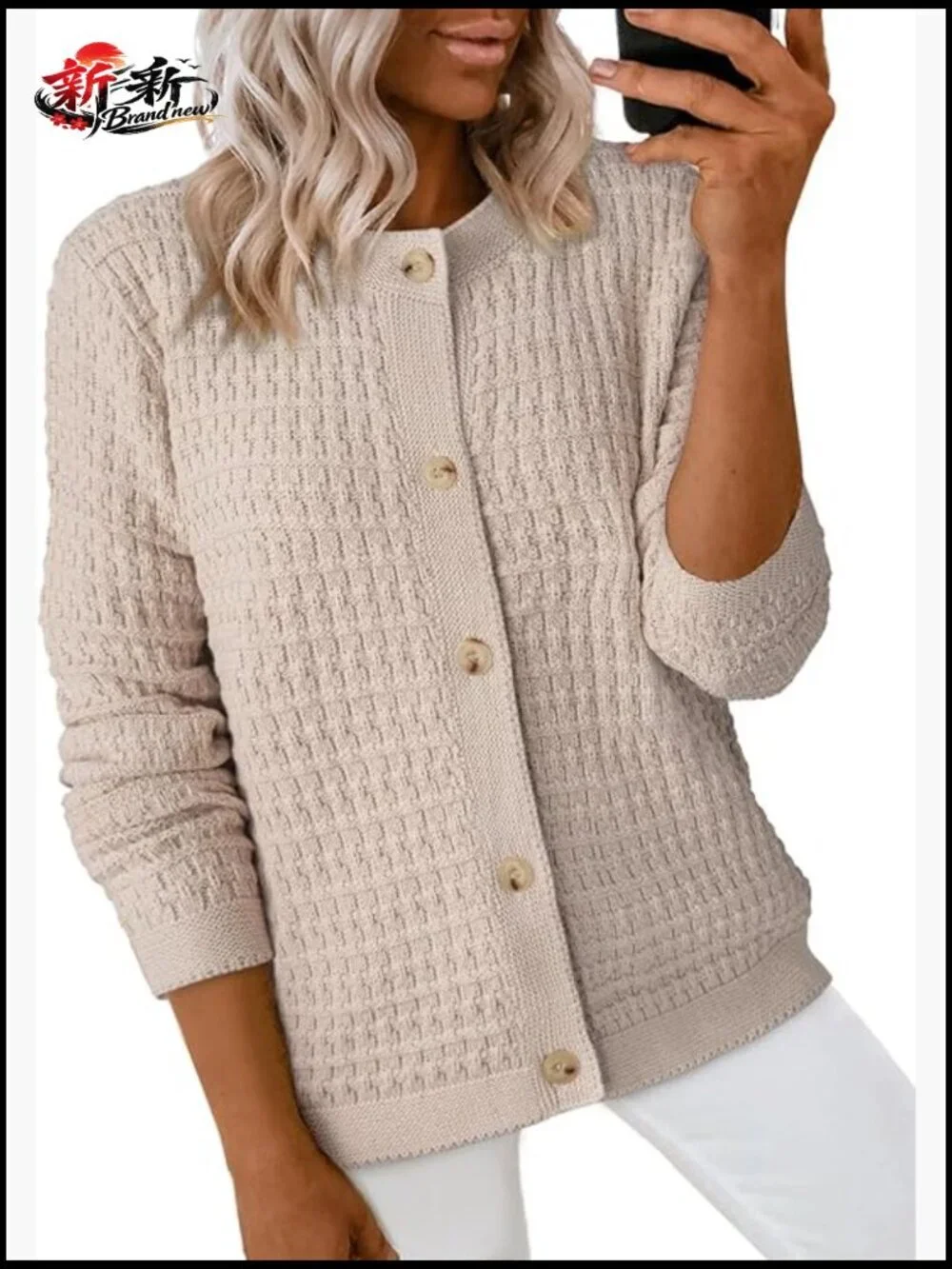 Long Sleeve Open Front Button Down Cardigan Jacket Women 2025 - Picture 1 of 7